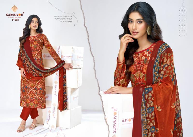 Suryajyoti naisha vol-51 cotton dress material wholesale  - wholesale export